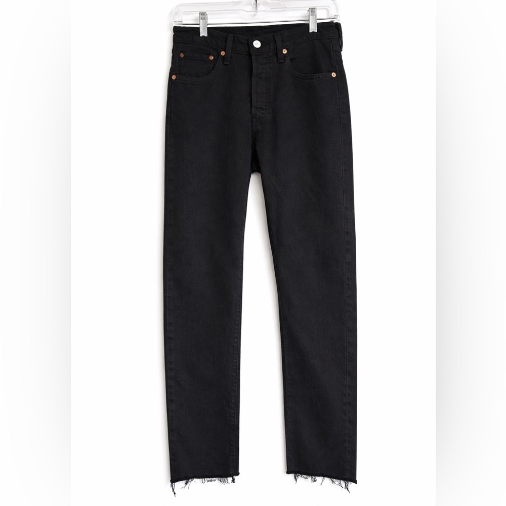 Levi’s 501 Black Straight Leg Jeans W28 L30 Button Fly Classic